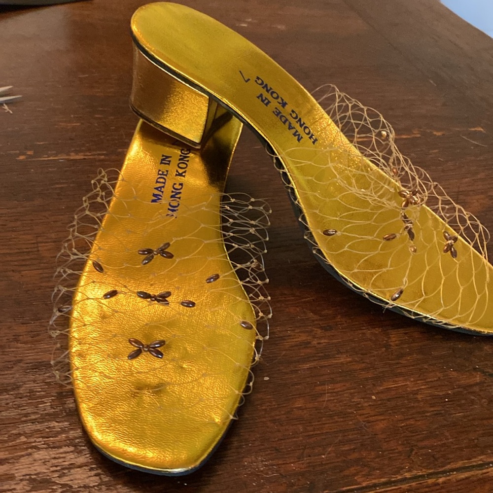 Vintage Hong Kong Mesh Bead Sandals